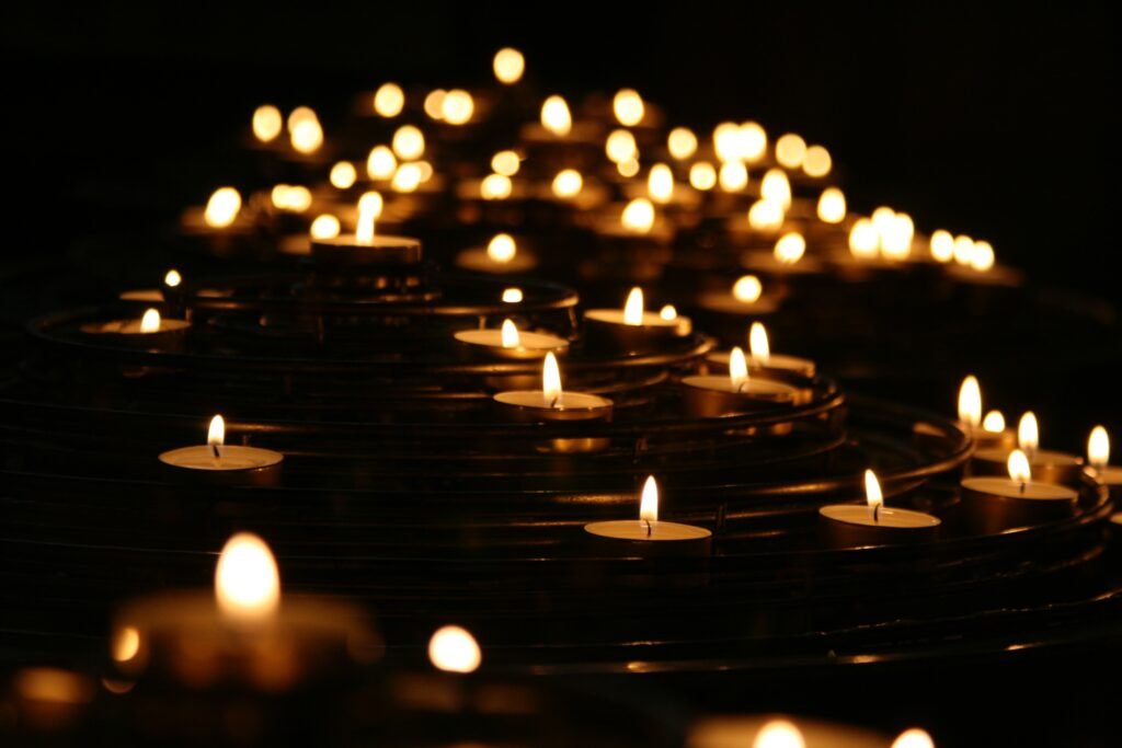 Candles on a dark background